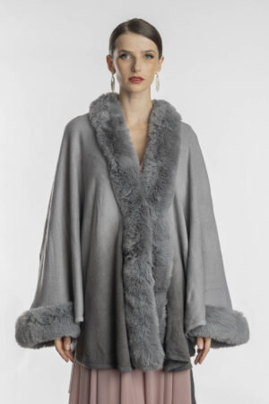 Pelerine para Festa Estola Prata Grafite Madri