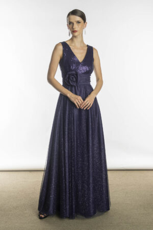 Vestido de Festa Azul Marinho Blue Flores